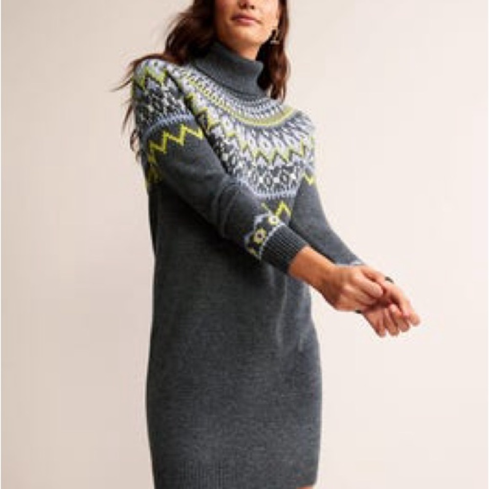 Boden Edith Fair Isle Knitted Sweater Dress NWT
